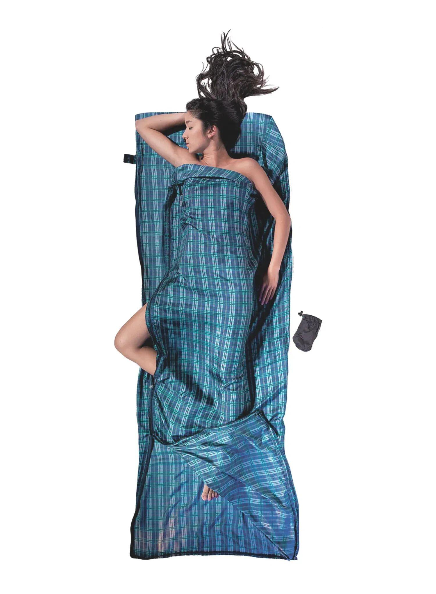 Silk TravelSheet Coupler checked silk 2/4