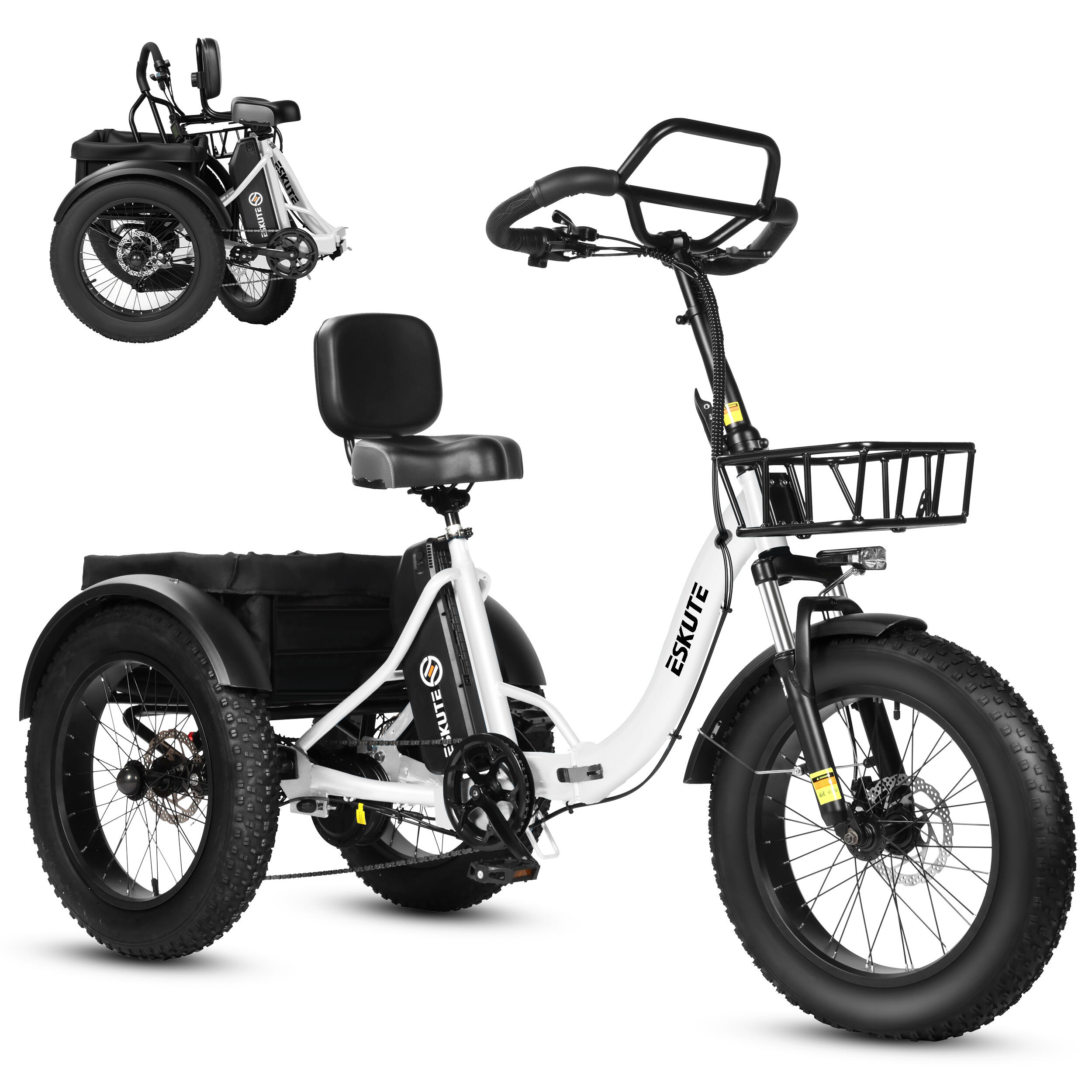 Triciclo elétrico de carga ESKUTE T302 PRO 20" com bateria de 48V 20.8Ah 2/2