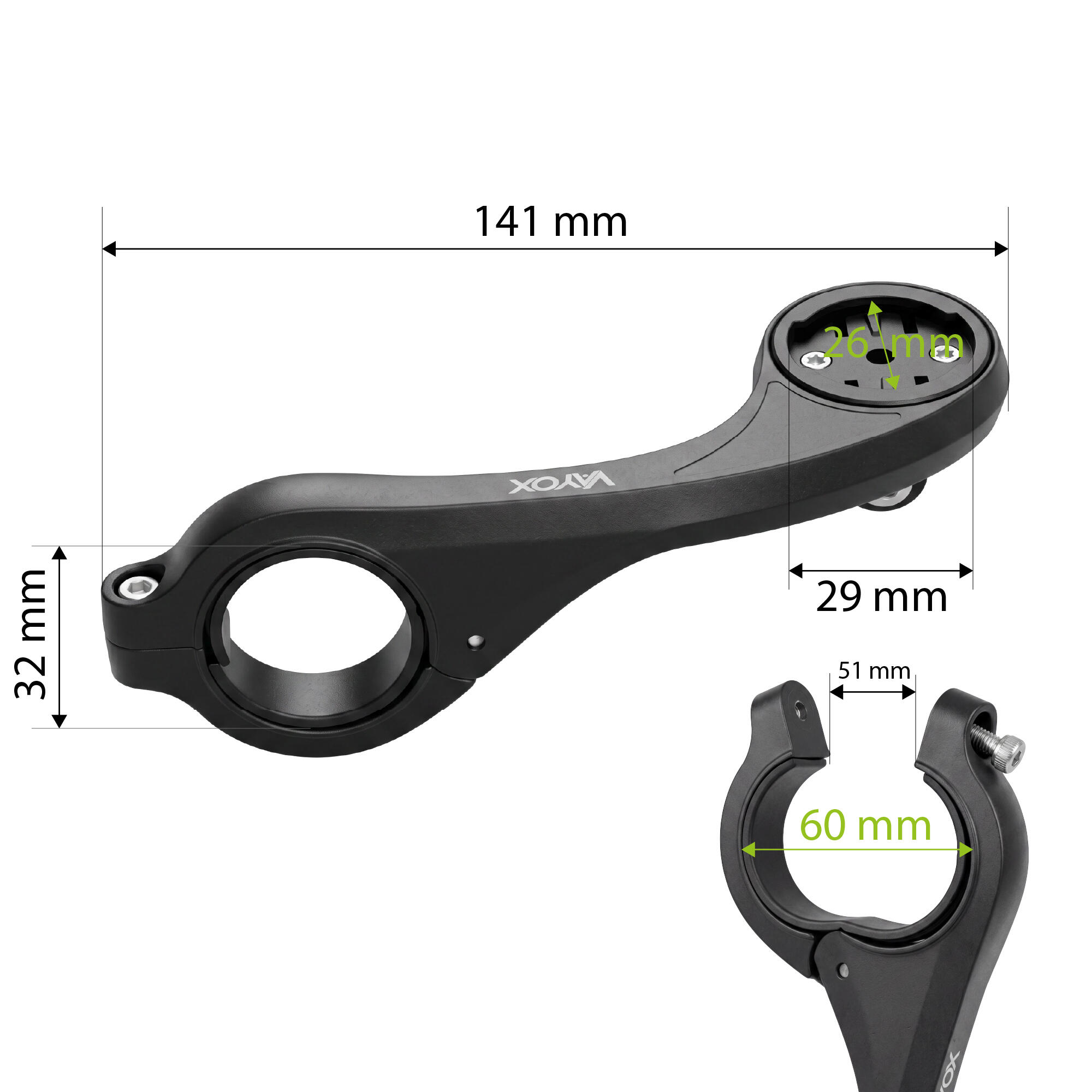 Uchwyt Vayox do licznika rowerowego, nawigacji lampki Vayox / Garmin / Wahoo 5/7