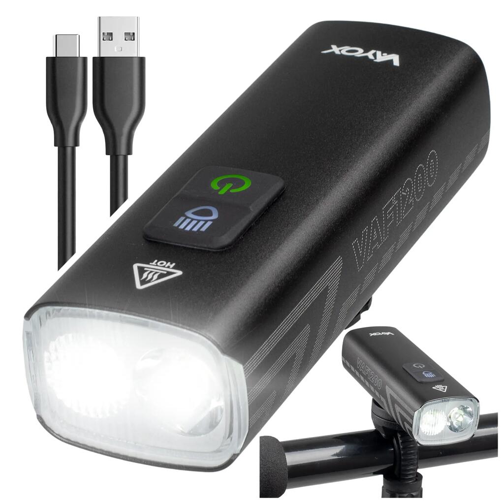Лампа велосипедна предна Vayox VAF1200 1200lm акумулаторна USB-C
