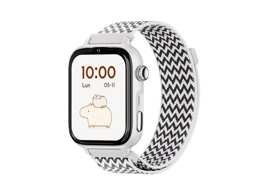 SaveWatch Plus 2 Boîtier blanc Bracelet Tissu Zig Zag