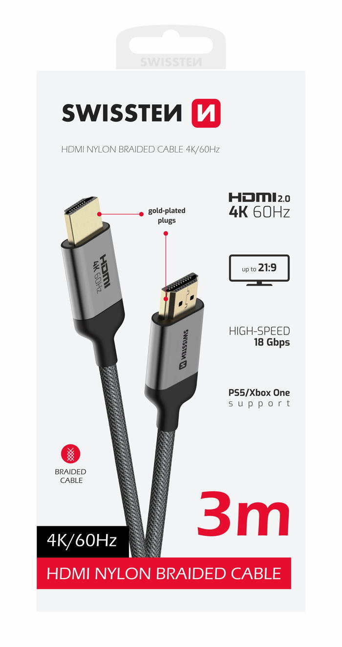 Cabo SWISSTEN HDMI 2.0 4K 3m 3/3