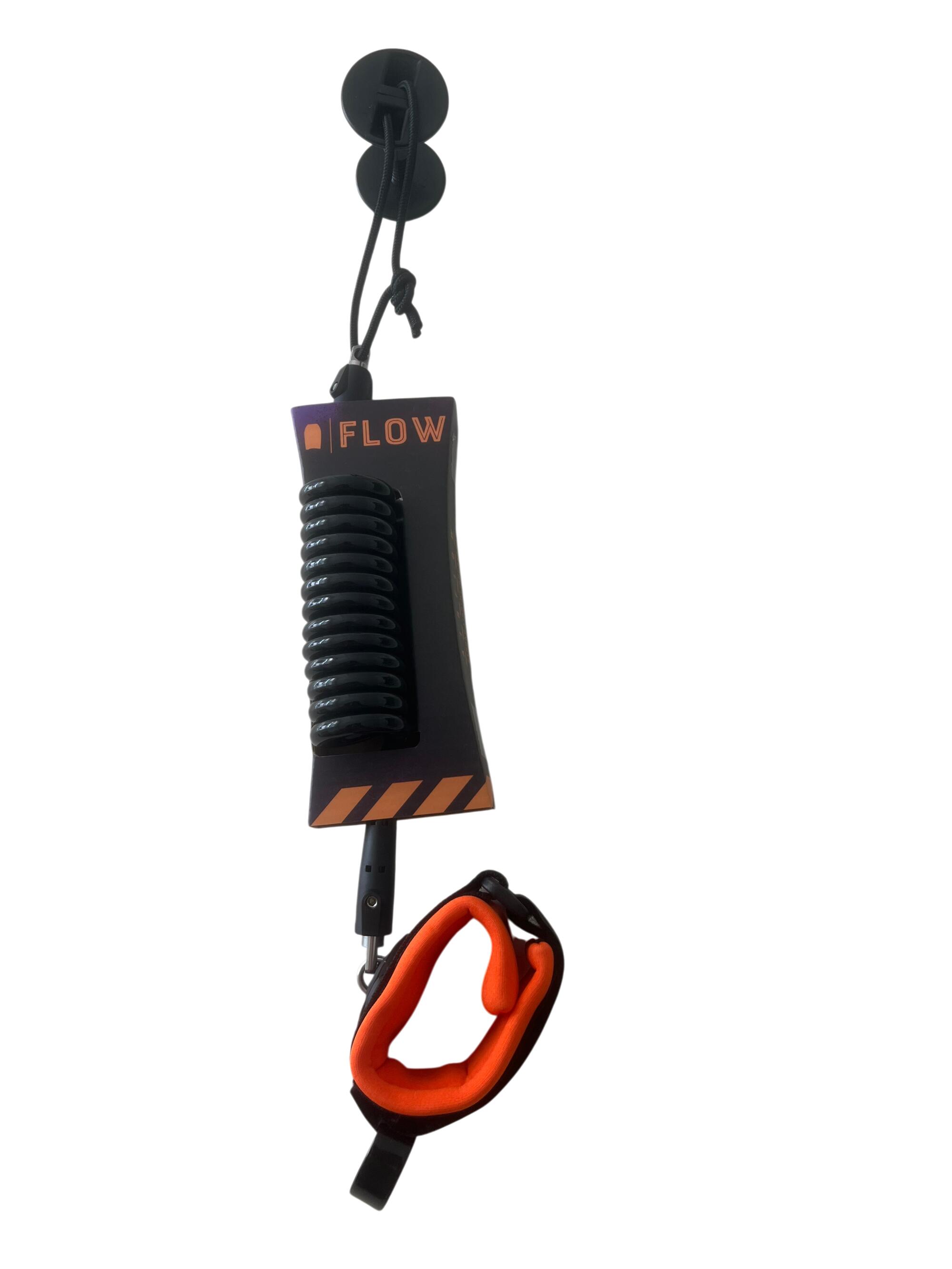 Leash bodyboard 7 mm, muñeca, ultraligero, negro/naranja 2/4