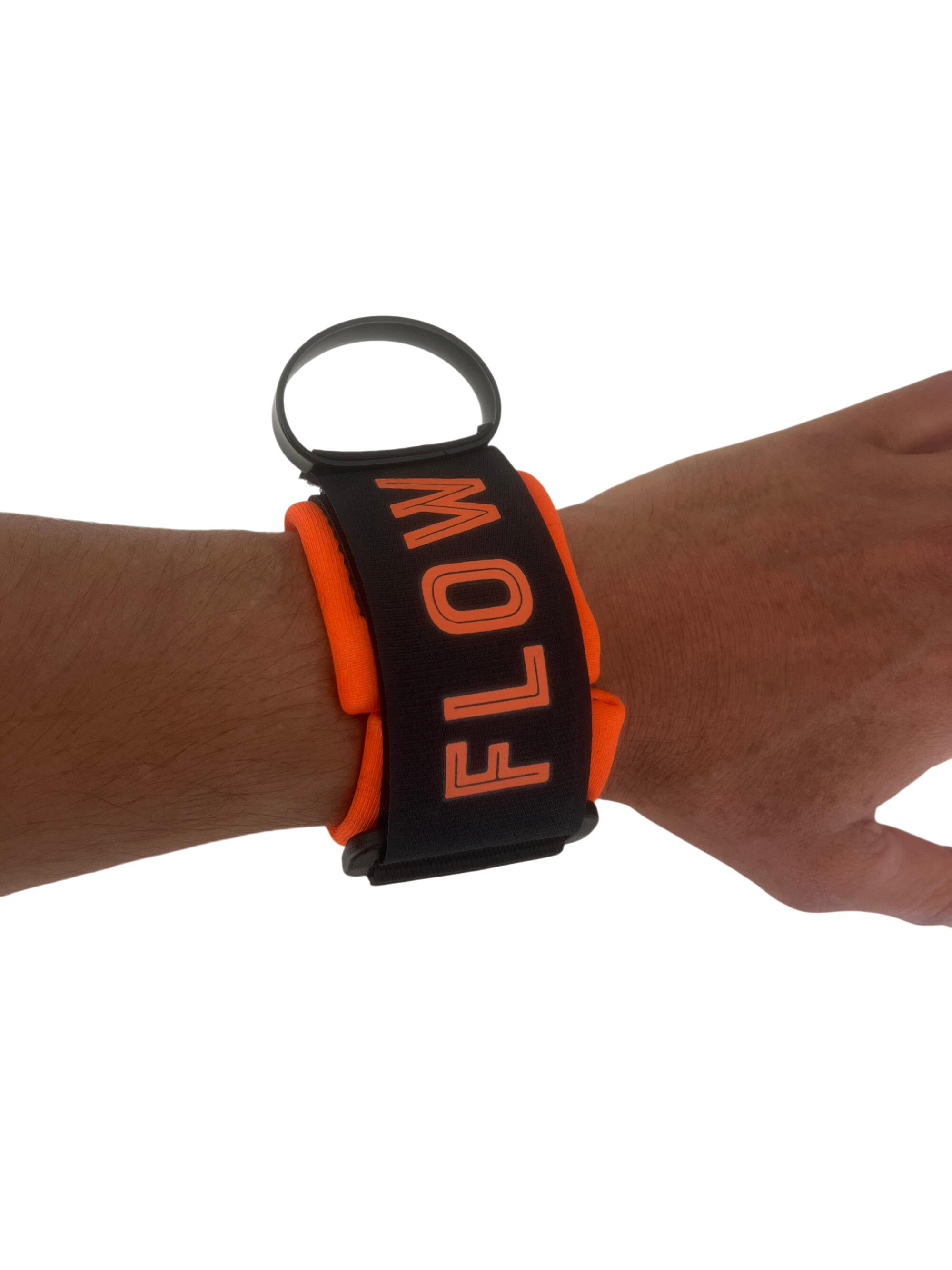 Leash bodyboard 7 mm, muñeca, ultraligero, negro/naranja 4/4