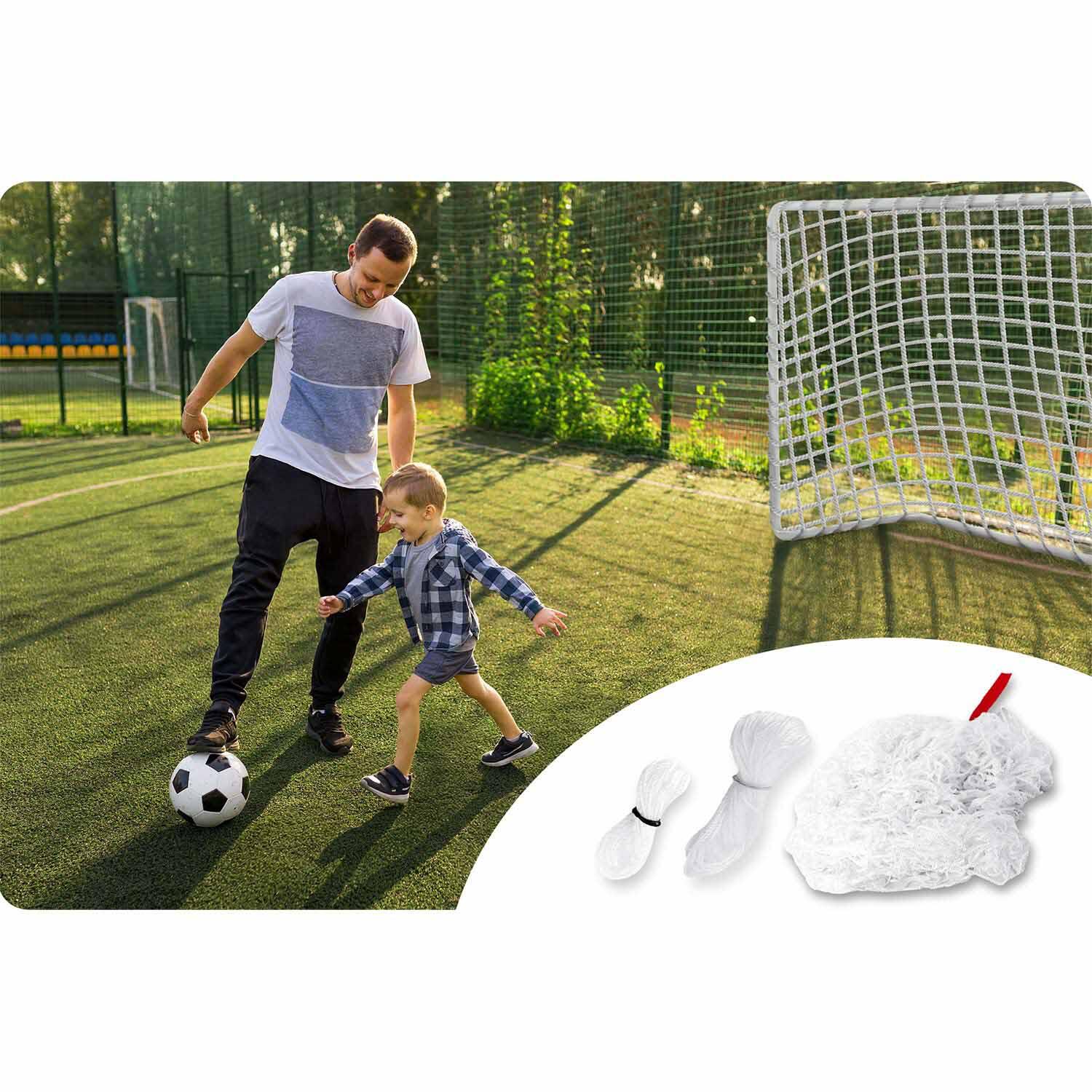 Mocna siatka do bramki piłkarskiej Neo-sport na bramkę 300x200 biała 4/6