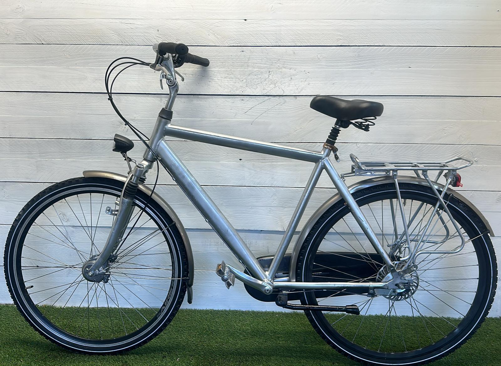 Tweedehands stadsfiets 28" grijs, met standaard en verlichting 3/3