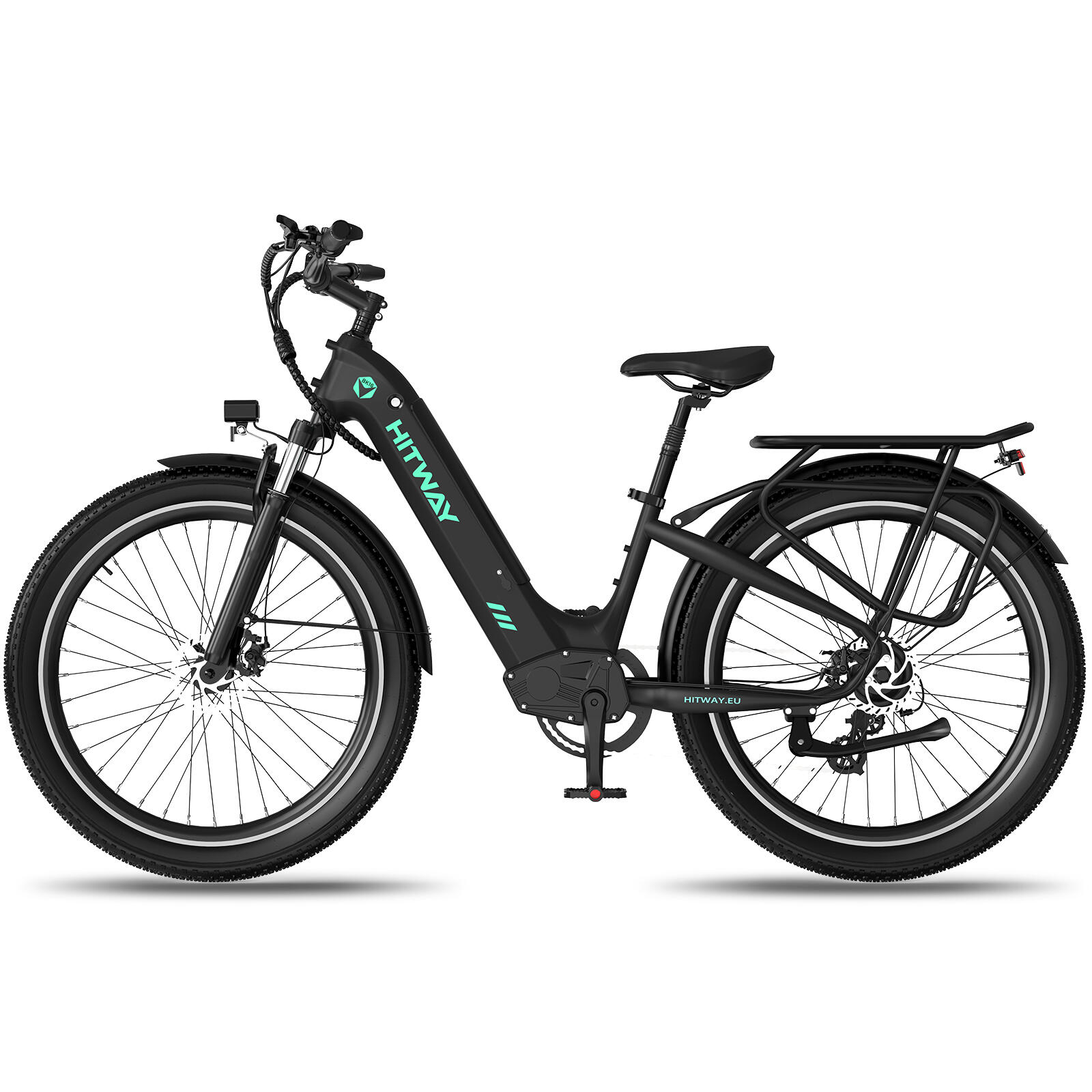 Elektrische stadsfiets 26*3,0", bereik 80-150 km, lage instap, BK16 3/7