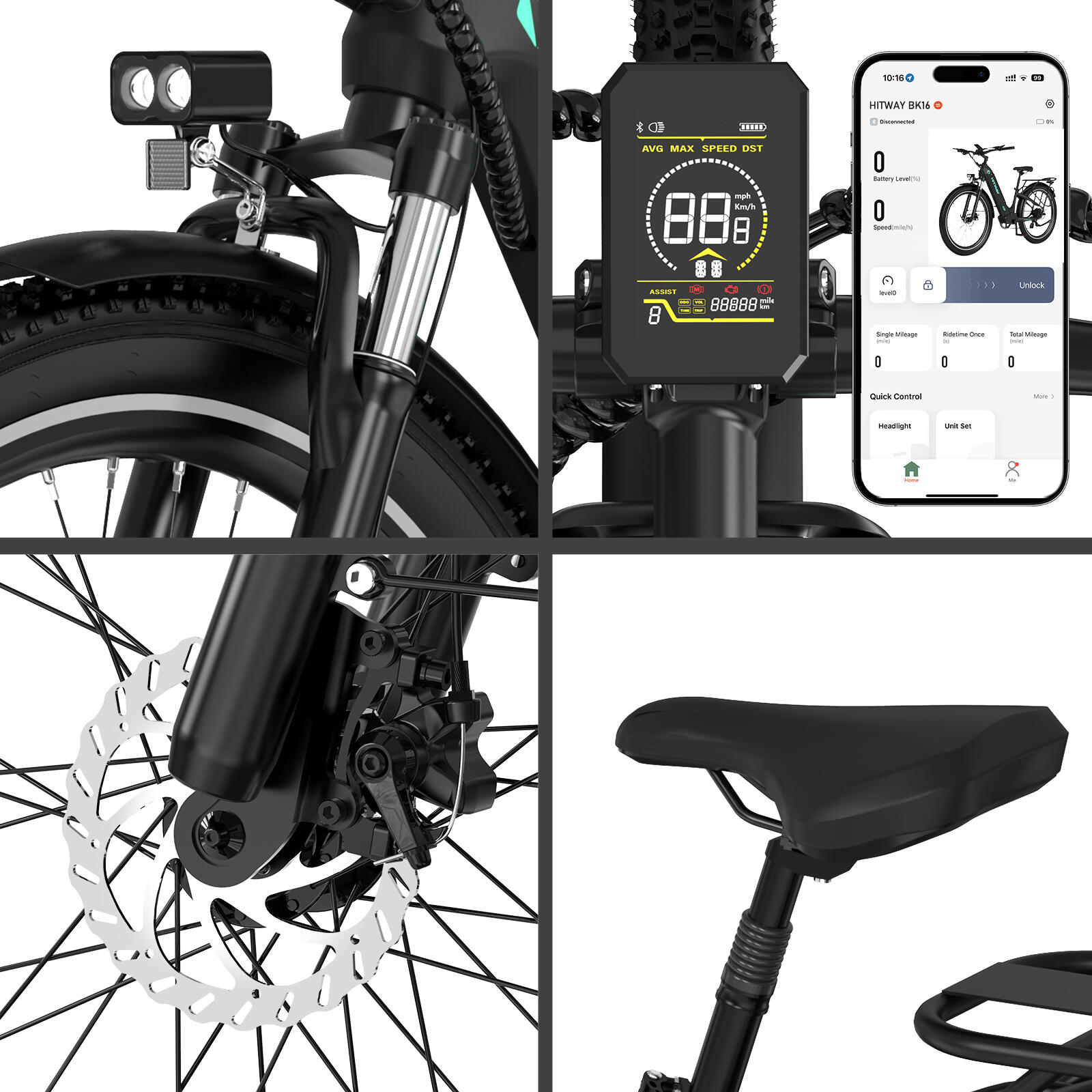 Elektrische stadsfiets 26*3,0", bereik 80-150 km, lage instap, BK16 6/7