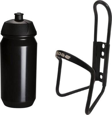 Bidon met bidonhouder 500ml - zwart - aluminium racefiets mtb