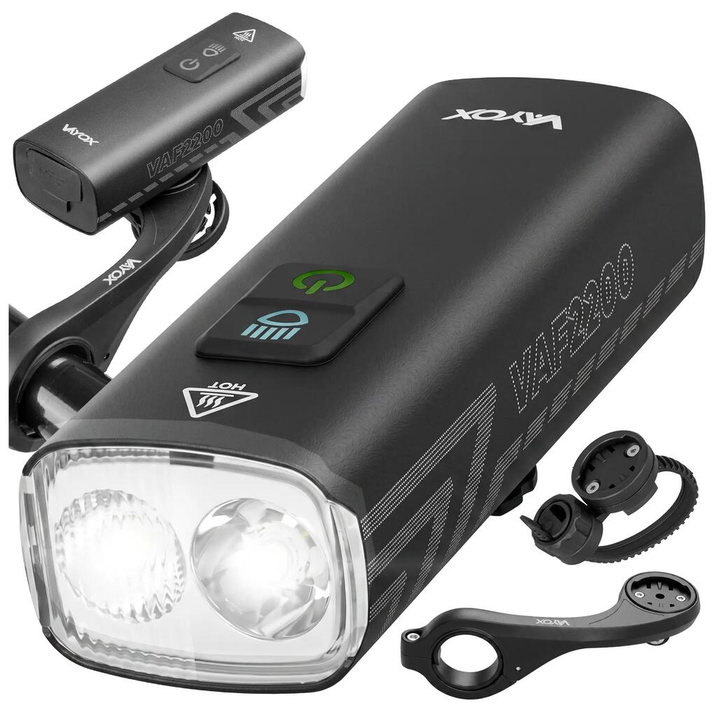 Лампа велосипедна предна със стойка за километраж Vayox VAF2200 2200lm USB-C