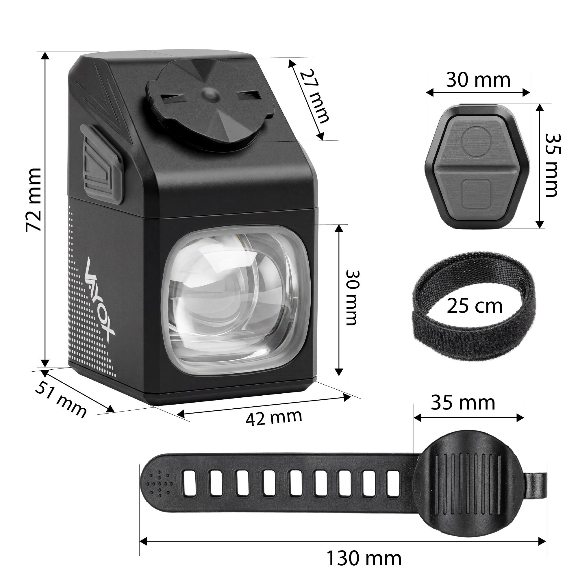 Lampka rowerowa przednia z uchwytem licznika Vayox VAF1000PRO 1000lm USB-C 5/8