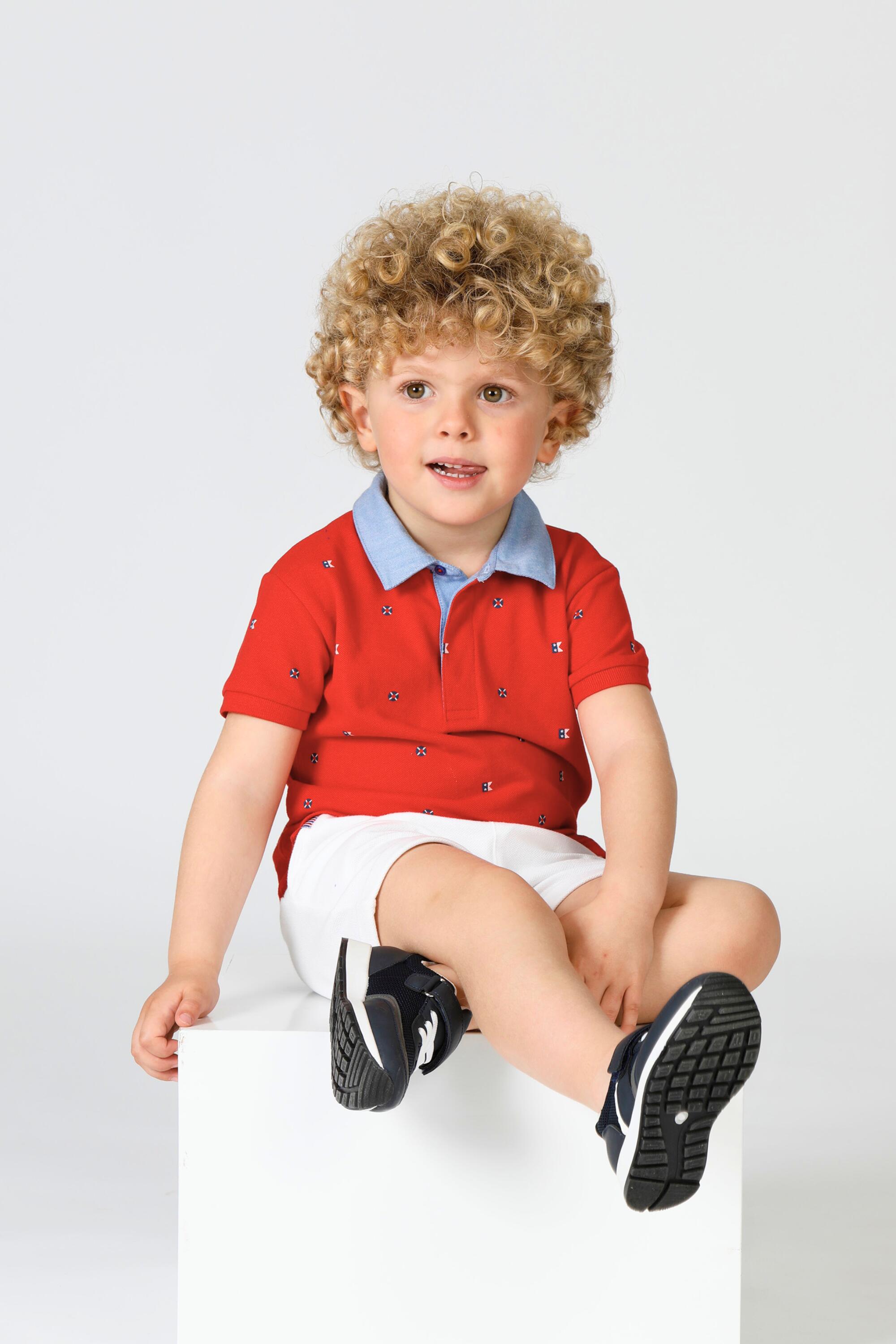 Polo bebé rojo cuello camisa 4/5