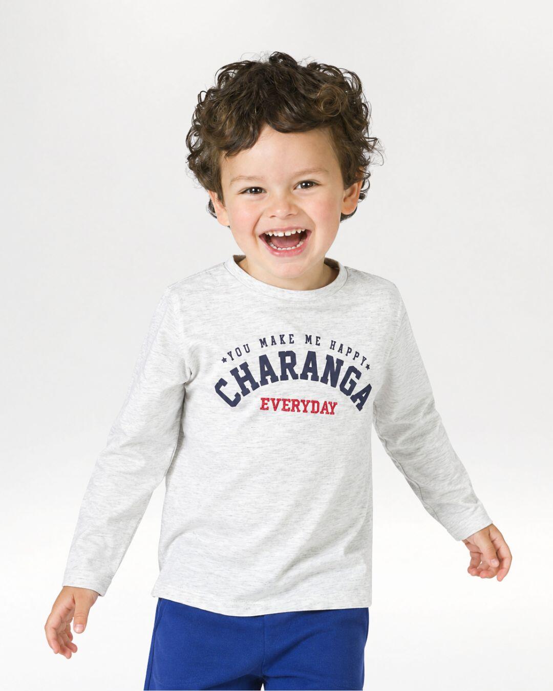 Camiseta bebé niño gris manga larga 1/5
