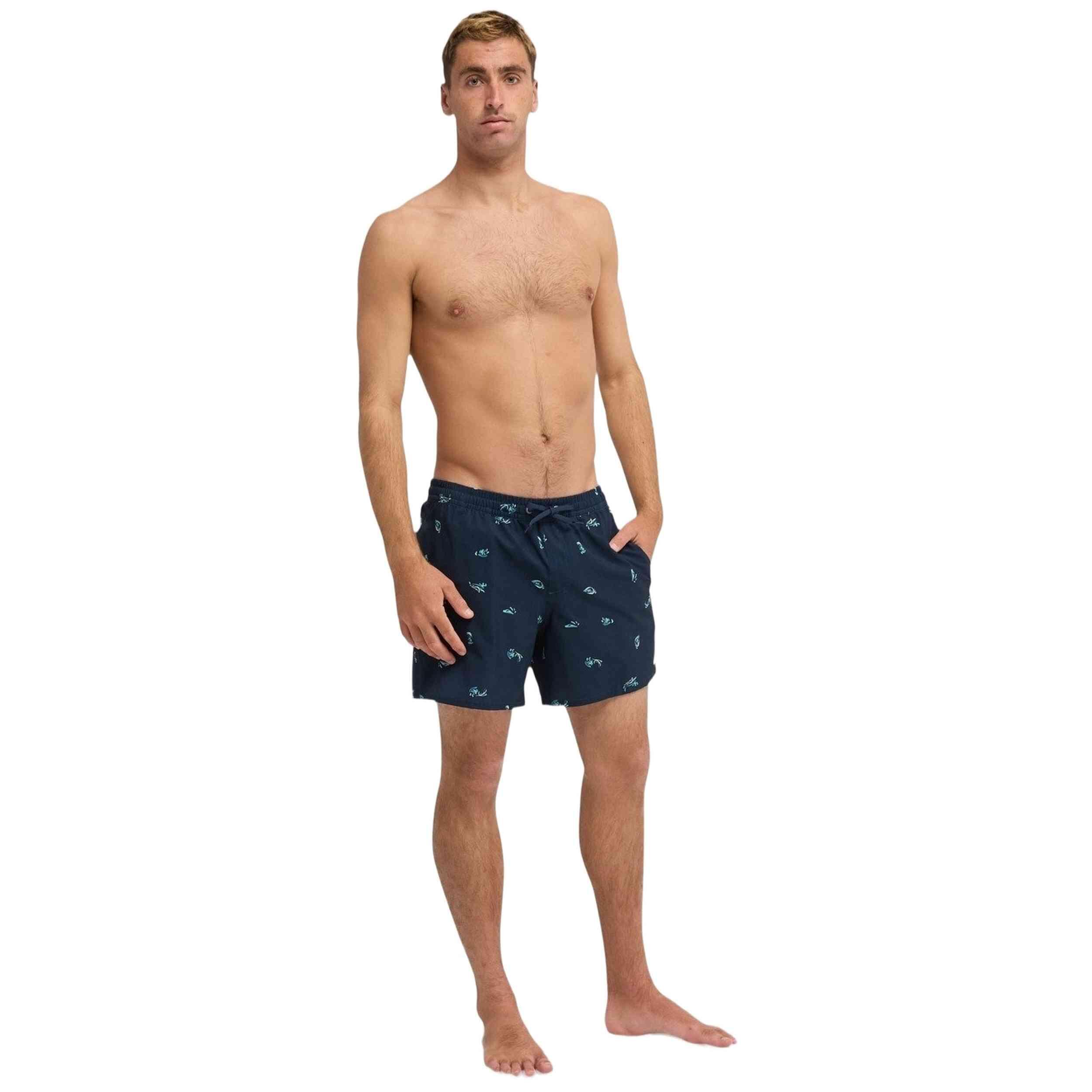 Schwimmshorts STRETCH PRINTED VOLLEY 16" Schwarz Herren 5/5