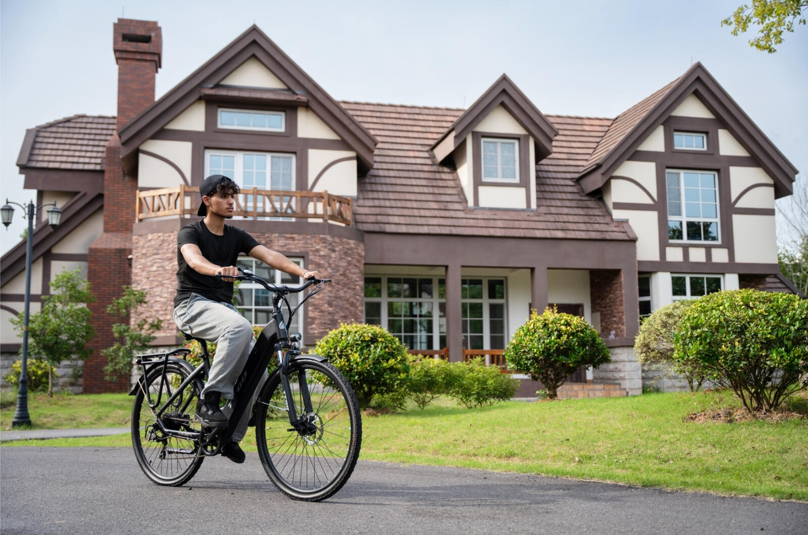 E-Bike entrada baja 28" 120km bicicleta eléctrica unisex negro 7/7