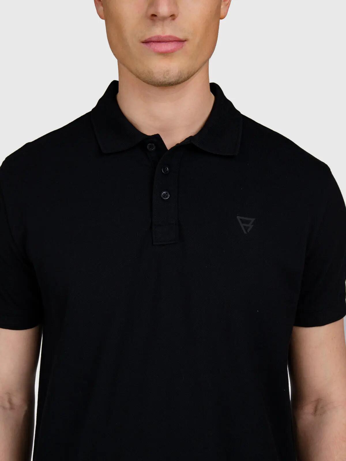 Tavico Herren Polo Kurzarm Mode Normale Passform Black 6/6