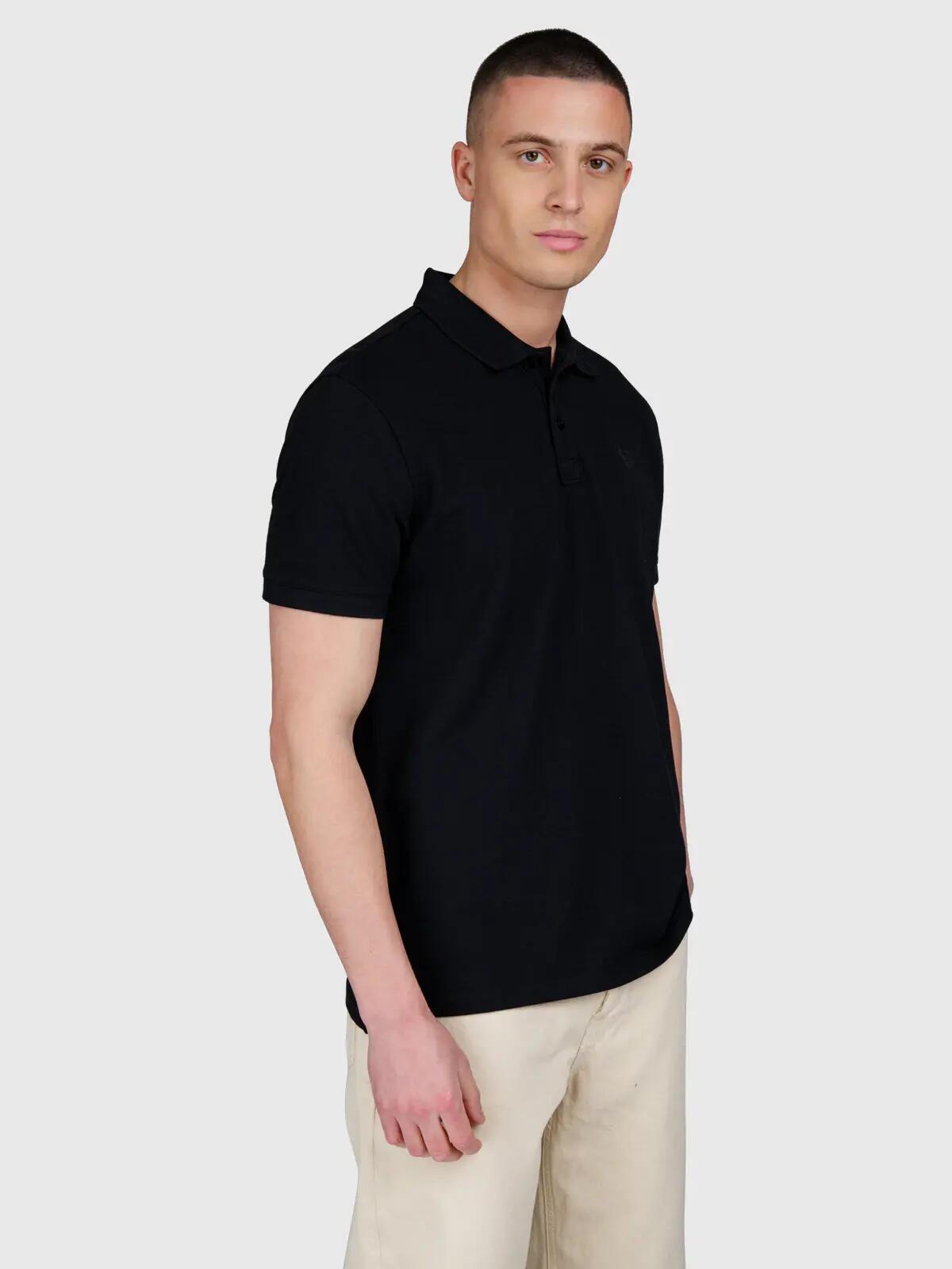 Tavico Herren Polo Kurzarm Mode Normale Passform Black 5/6