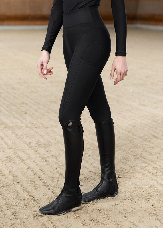 Leggings Pantalón Mujer Equitación Maximilian Outline Full Grip Negro 2/7