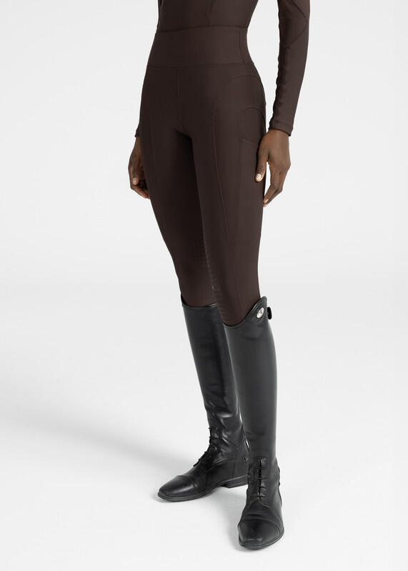 Leggings Pantalón Mujer Equitación Maximilian Outline Full Grip Chocolate 2/7