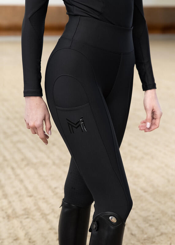 Leggings Pantalón Mujer Equitación Maximilian Outline Full Grip Negro 4/6
