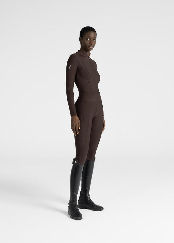 Leggings Pantalón Mujer Equitación Maximilian Outline Full Grip Chocolate 6/7