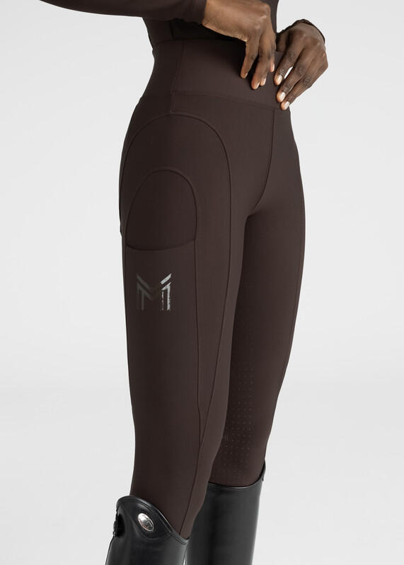 Leggings Pantalón Mujer Equitación Maximilian Outline Full Grip Chocolate 5/7