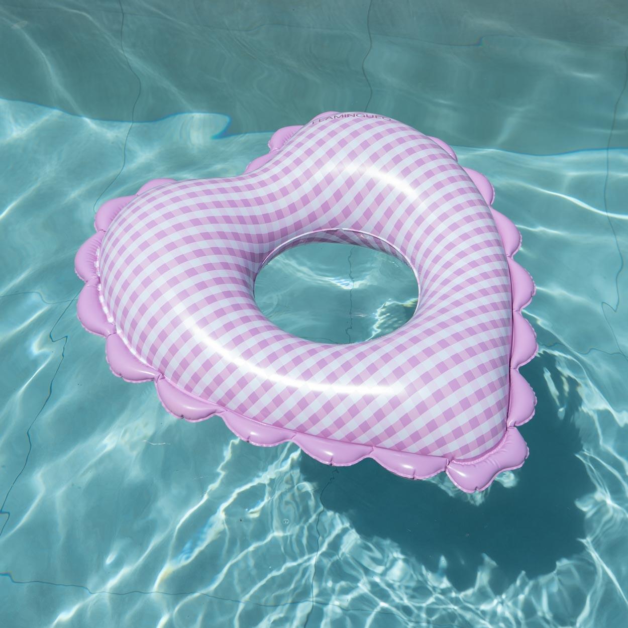 Flamingueo Bouée Gonflable Double Cœur PVC Rose 6/7