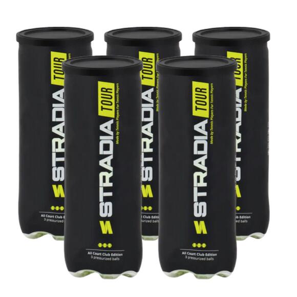 STRADIA “TOUR” Tennis Balls  – Pack of 5 Tubes (15 Balls)