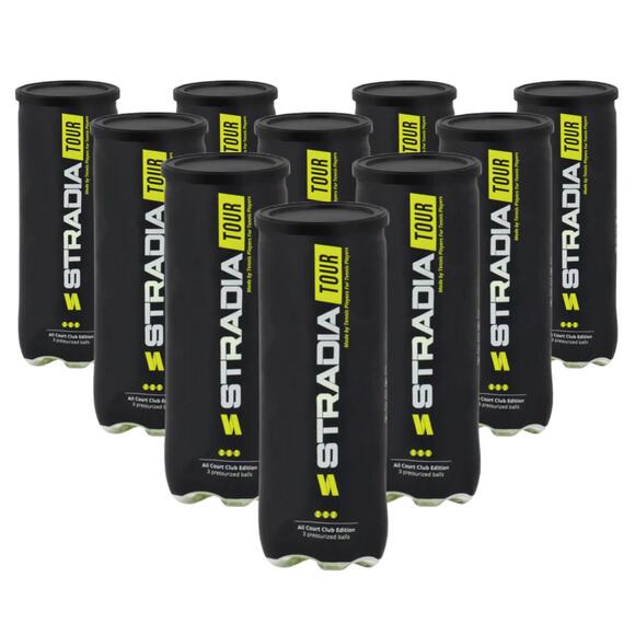 STRADIA “TOUR” Tennis Balls – Pack of 10 Tubes (30 Balls)
