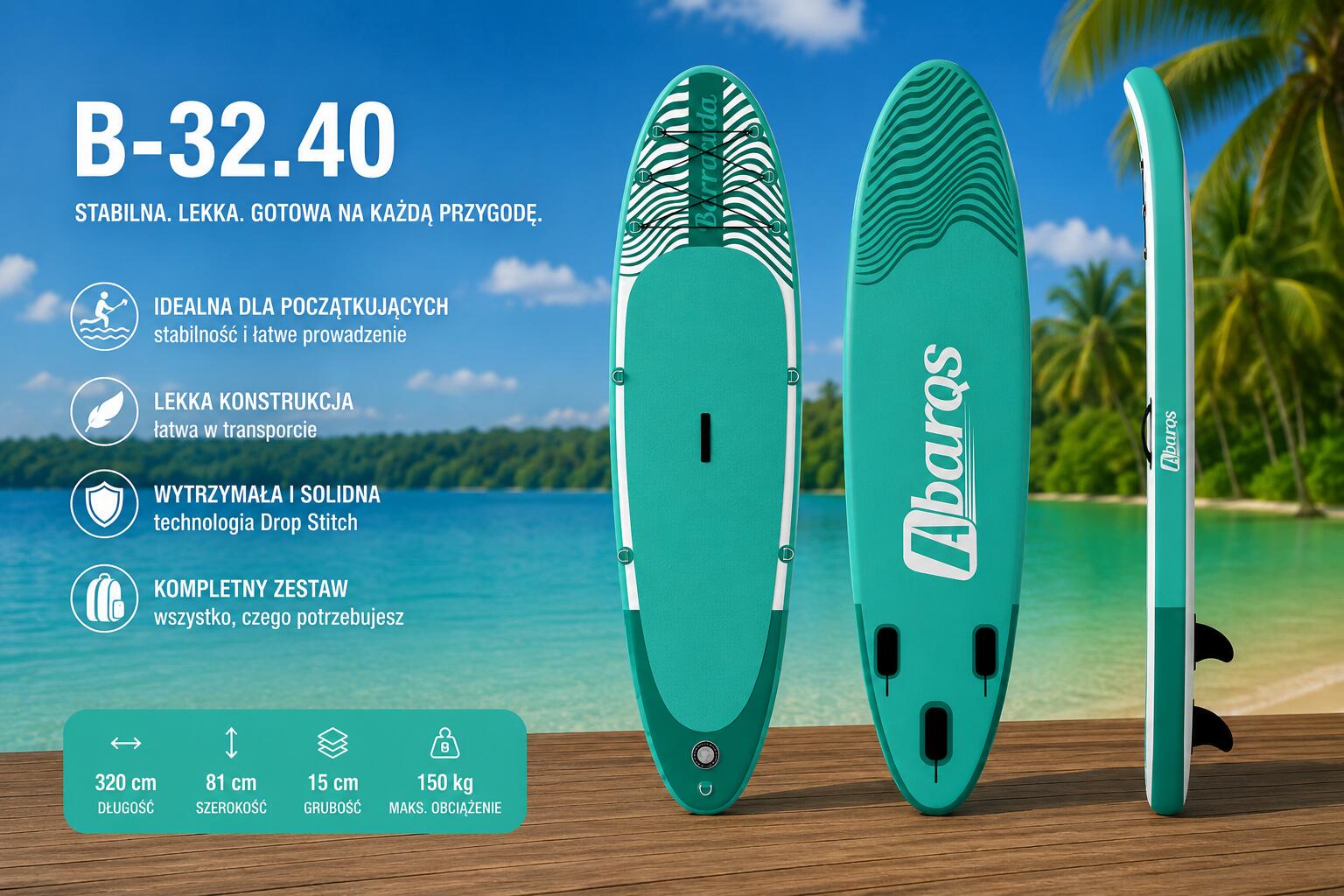 Deska do pływania SUP 320cm Barracuda 32.40 2/7