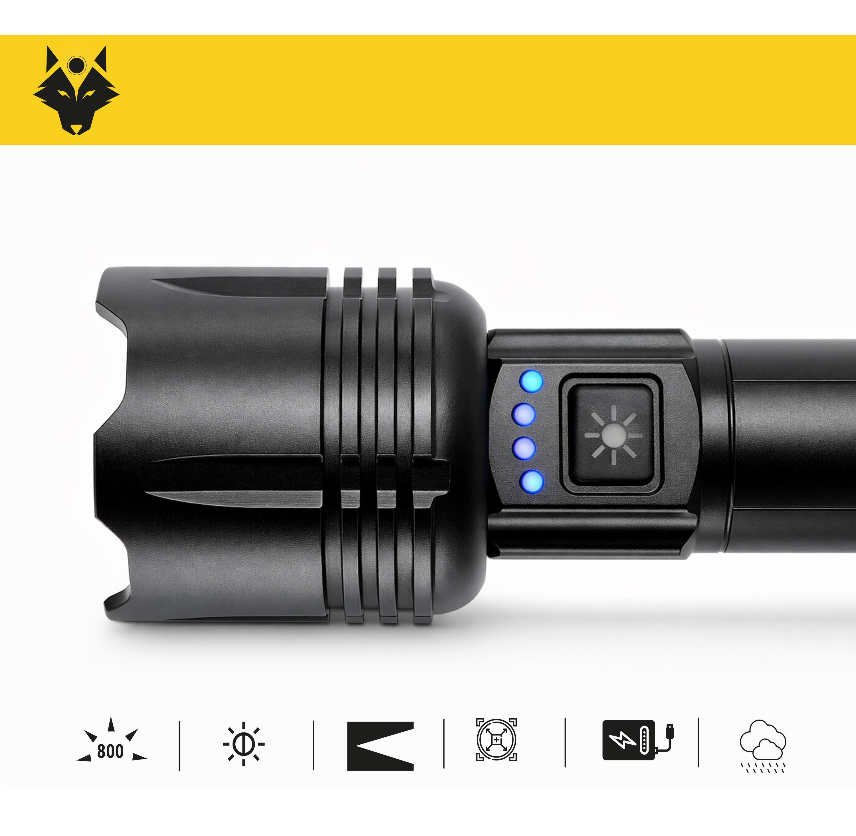 Lampe Torche Robuste MAX100 - 800 Lumens / Rechargable 2/7