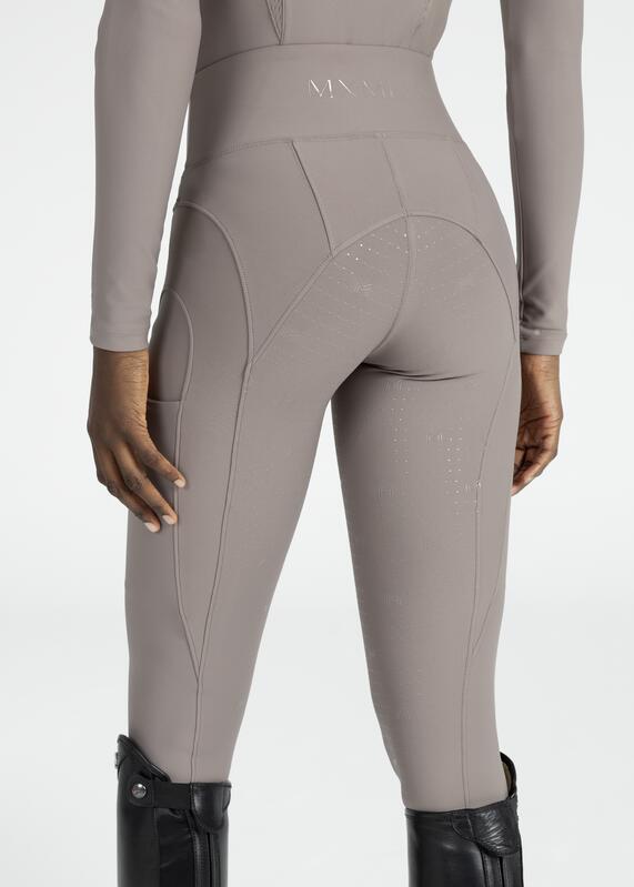Leggings Pantalón Mujer Equitación Maximilian Outline Full Grip Topo 5/7