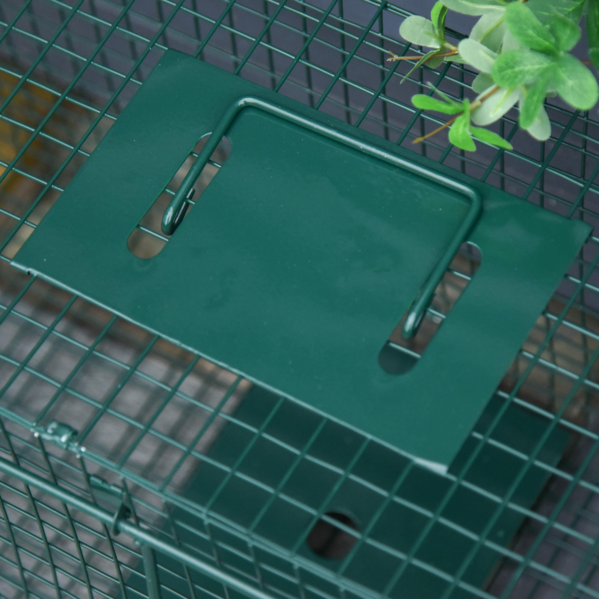 Trampa para Animales Vivos PawHut 100 x 25 x 28cm Verde Oscuro 4/6