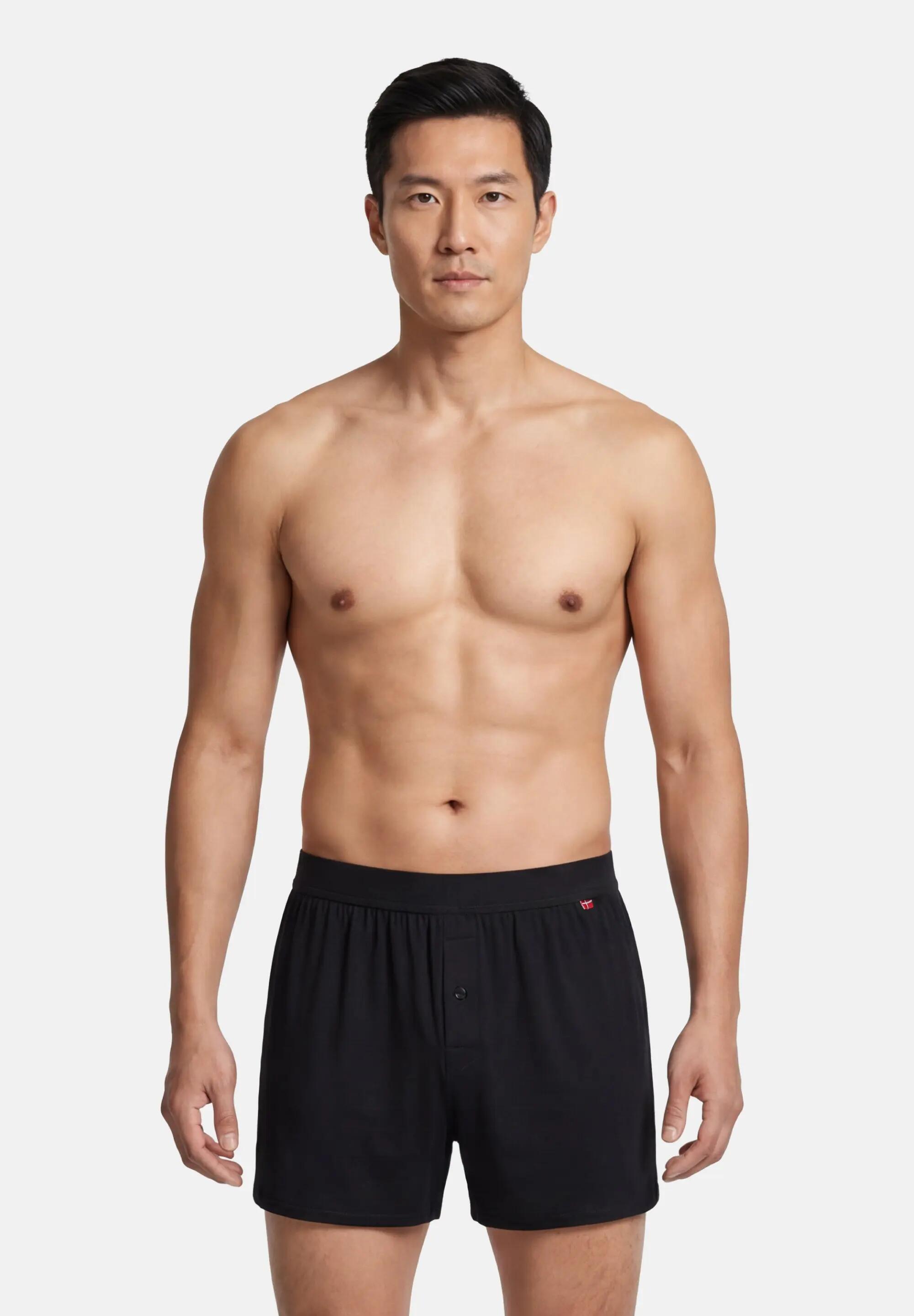 Boxer uomo vestibilità ampia bambù traspiranti con bottone 6 paia 3/5