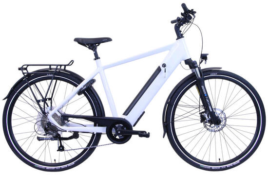 Rower Elektryczny 28" Fuzlu E-Trekking Integrated Bafang 53 cm Biały