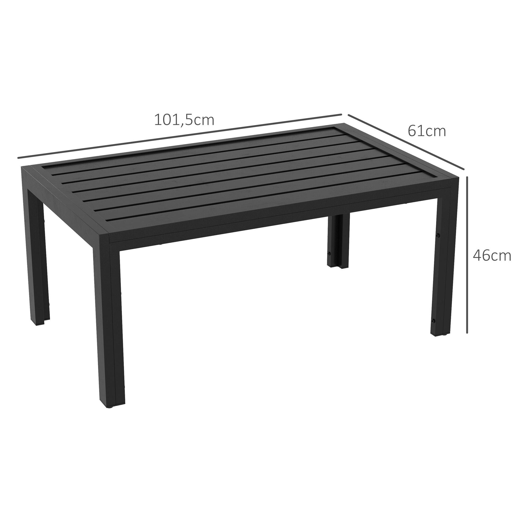Mesa de Centro Outsunny 101.5x61x46 cm Negro 3/5