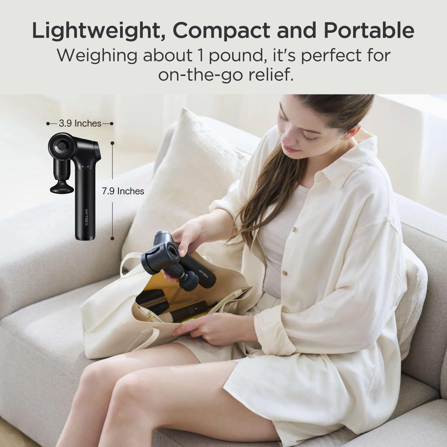 Pistolet de massage corporel ajustable Mytrex Rebive EX FIT noir. 6/7