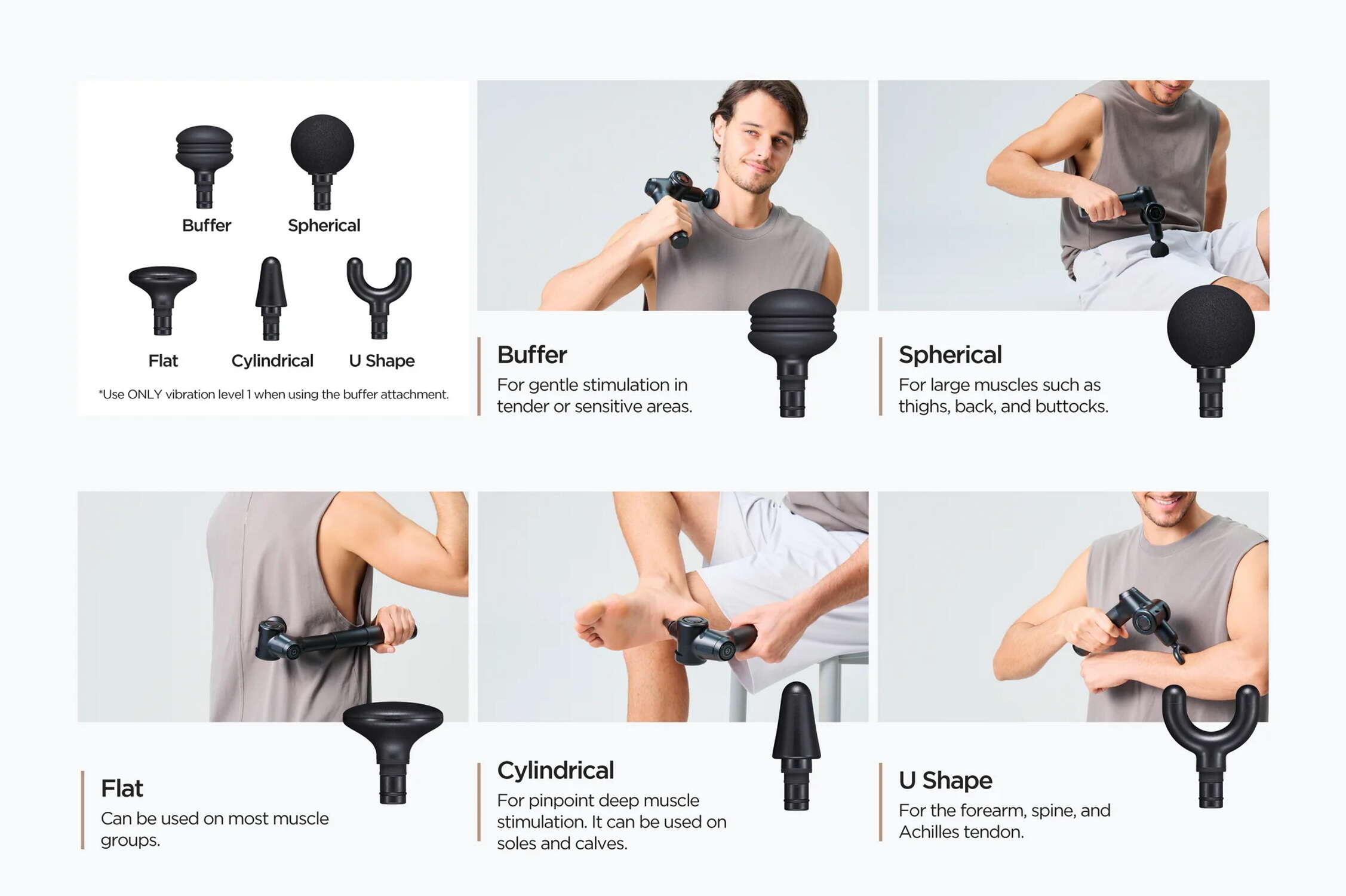 Pistolet de massage corporel ajustable Mytrex Rebive EX FIT noir. 4/7