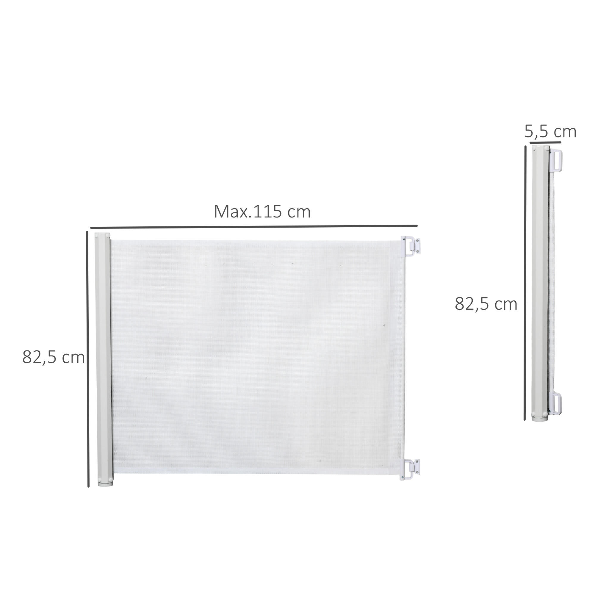 Barrera de Seguridad PawHut 115x5.5x82.5 cm Blanco 3/5