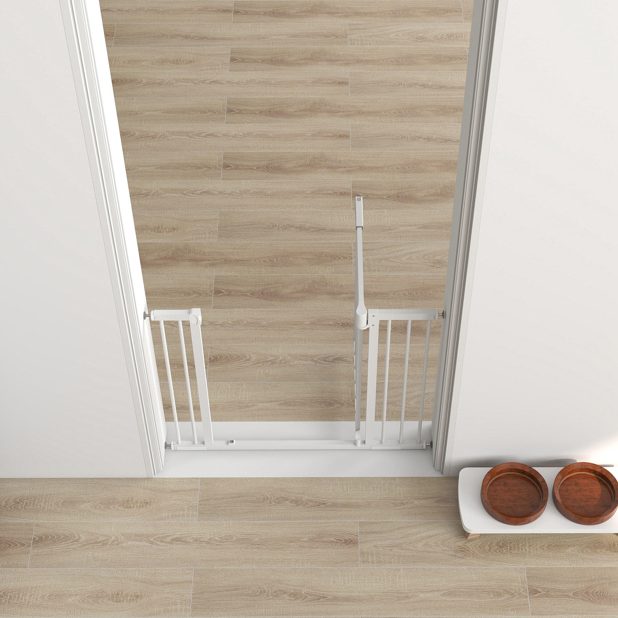 Barrera de Seguridad PawHut 103x3x76 cm Blanco 5/5