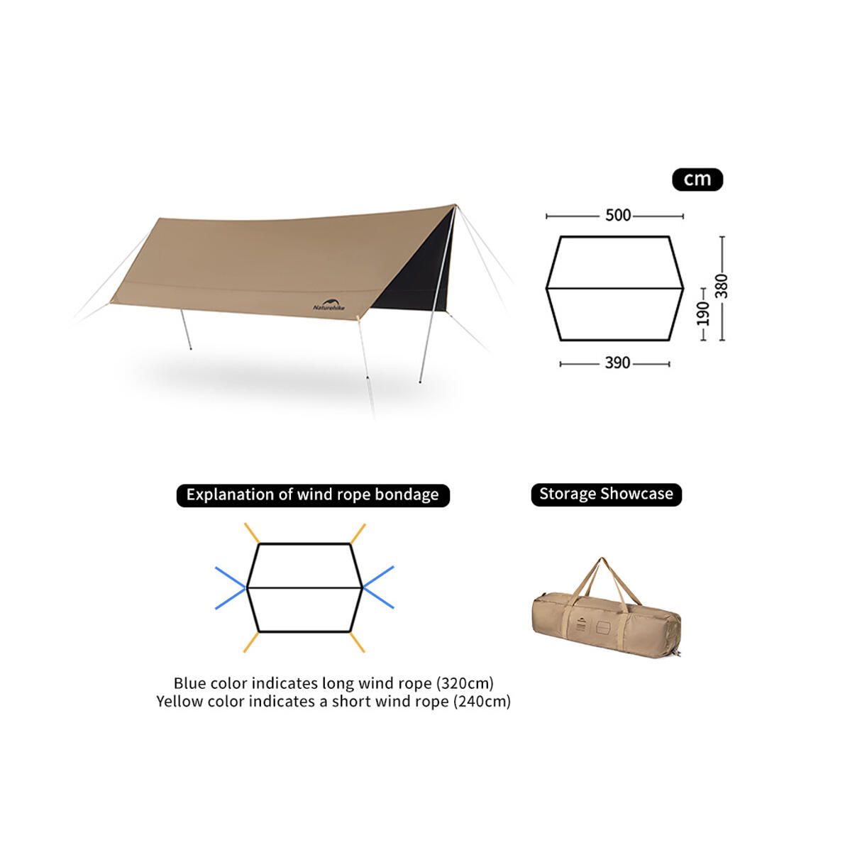 Waterdichte Kampeertarp 17m² - Zonnescherm voor 10-12 Personen 7/7