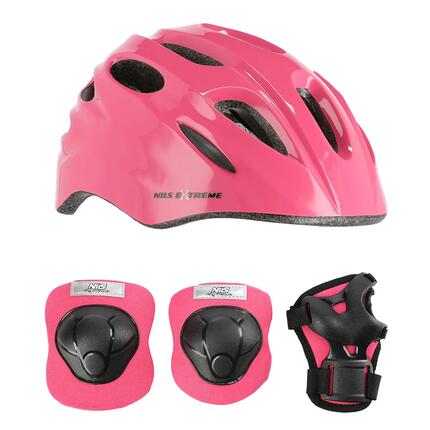 Zestaw kask na rolki, hulajnogę z ochraniaczami Nils Extreme MTW01+H210