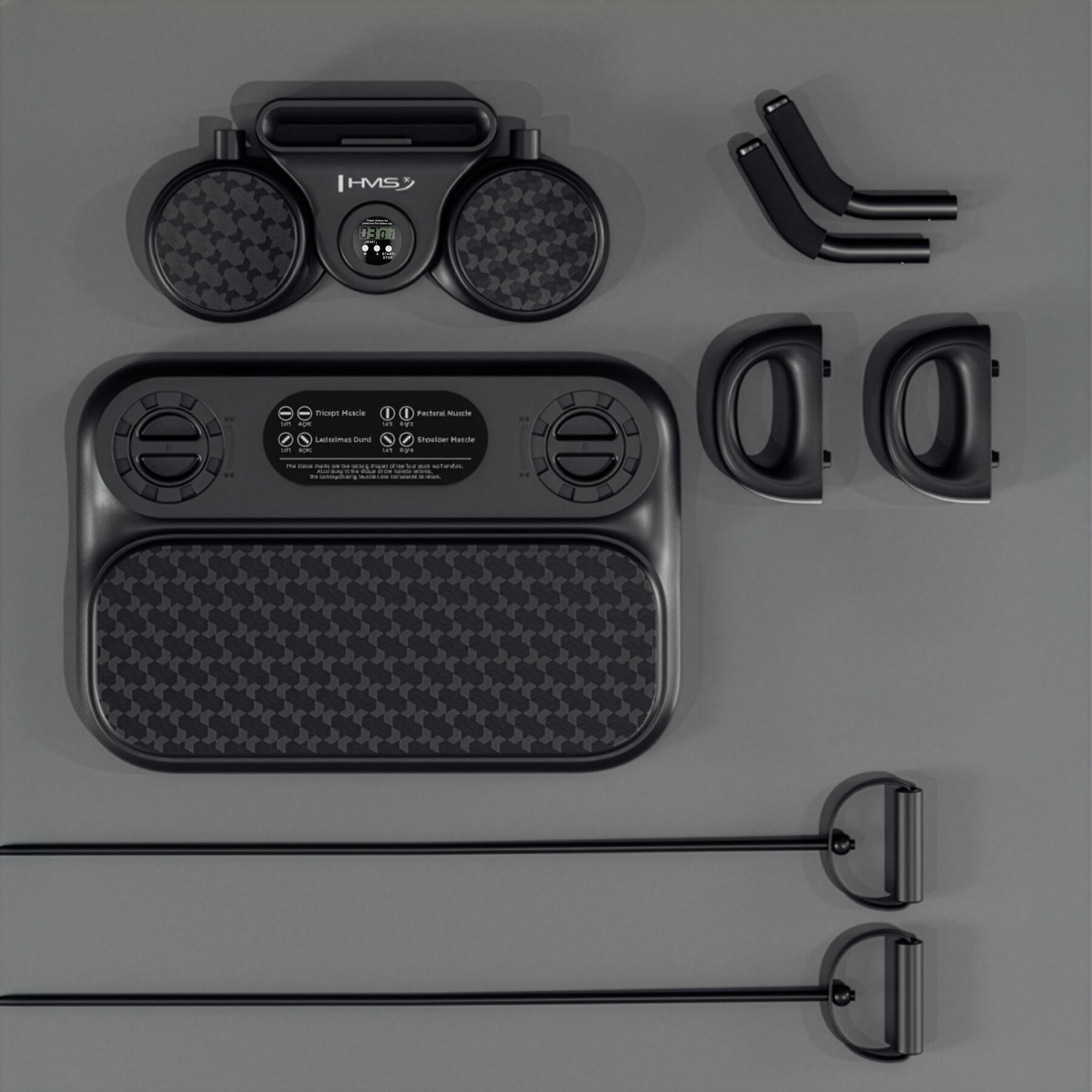 Plateforme pour pompes et planches HMS DBP01 avec cordes résistance et minuteur 4/7