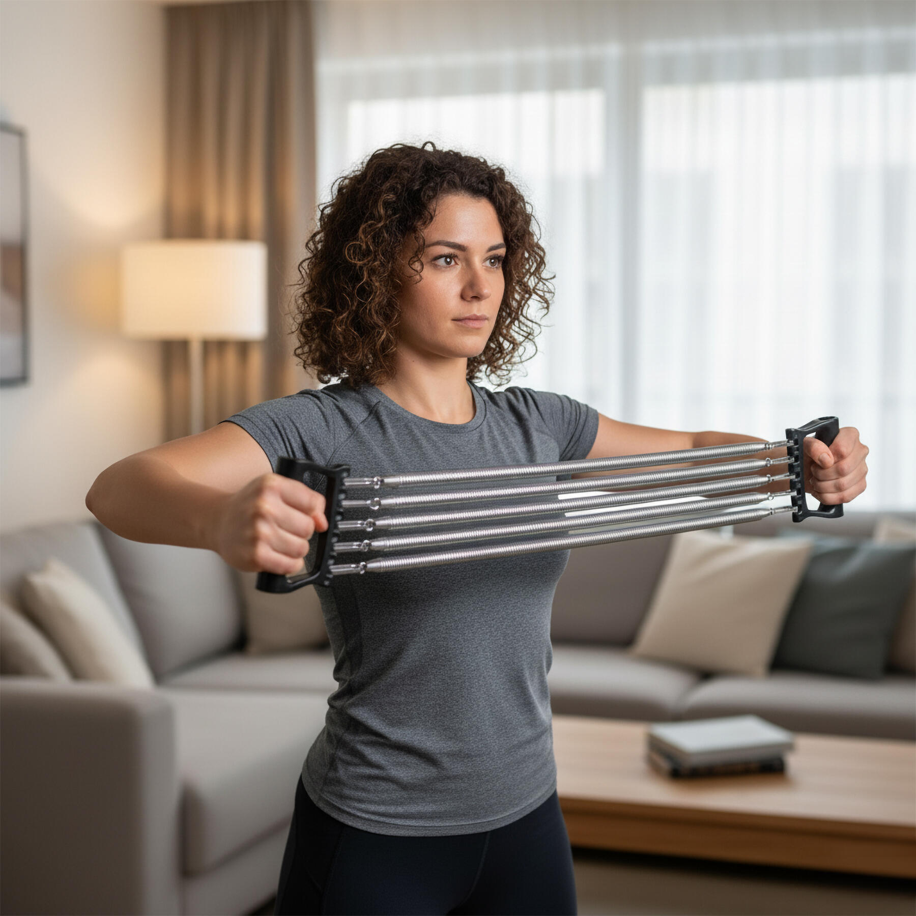 Fitness Expander mit Stahlfedern für Krafttraining HMS EM03 2/7