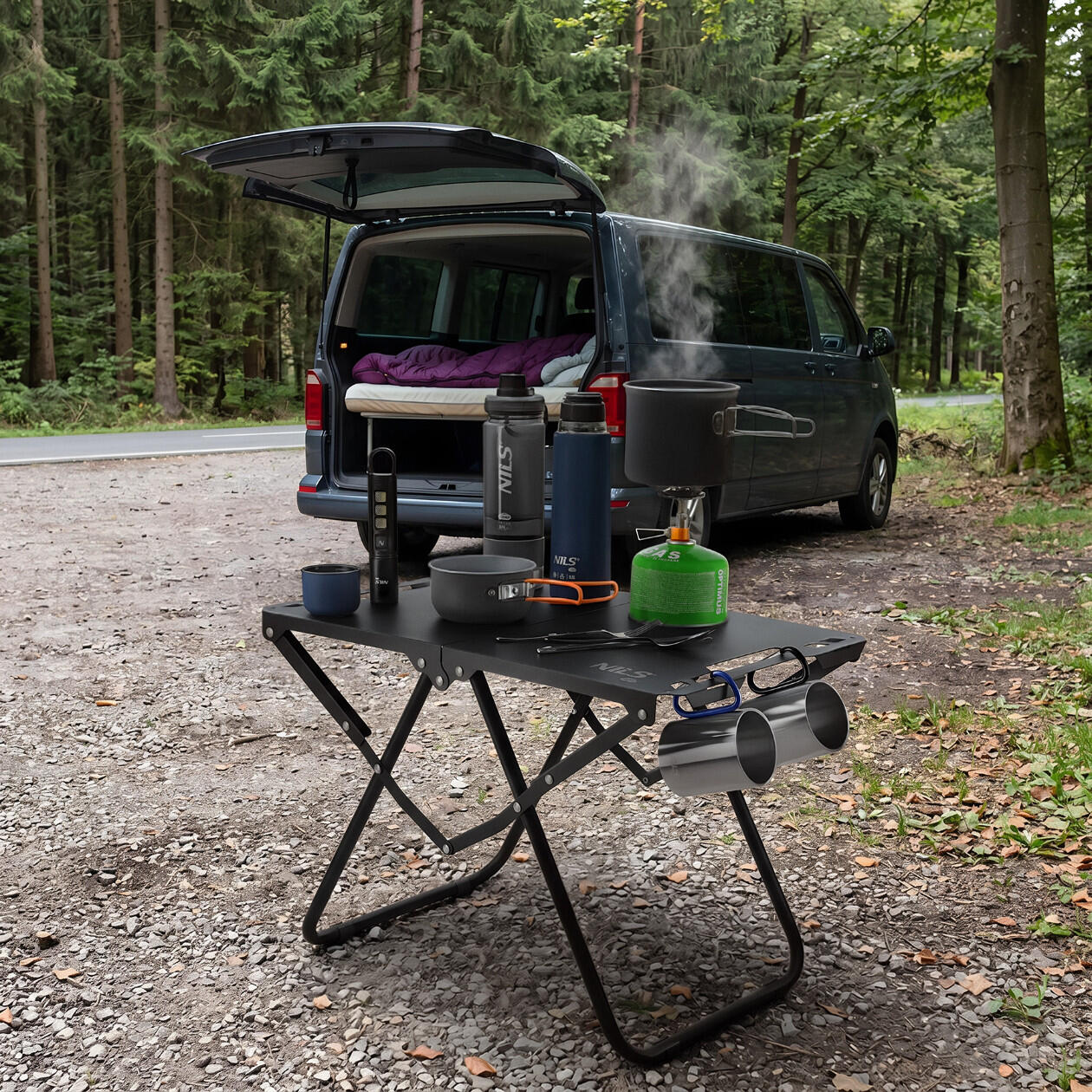 Table de camping outdoor pliante compacte NC3310 Nils Camp noir 7/7