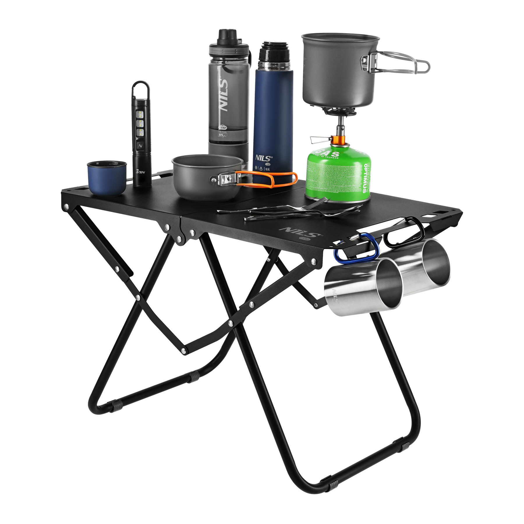 Table de camping outdoor pliante compacte NC3310 Nils Camp noir 4/7
