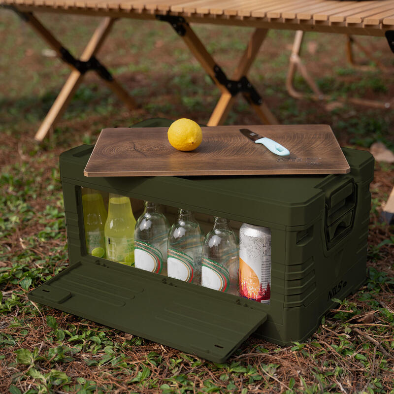 Cutie pliabilă pentru camping cu funcție de masă 2-în-1 NILS CAMP NCB4002