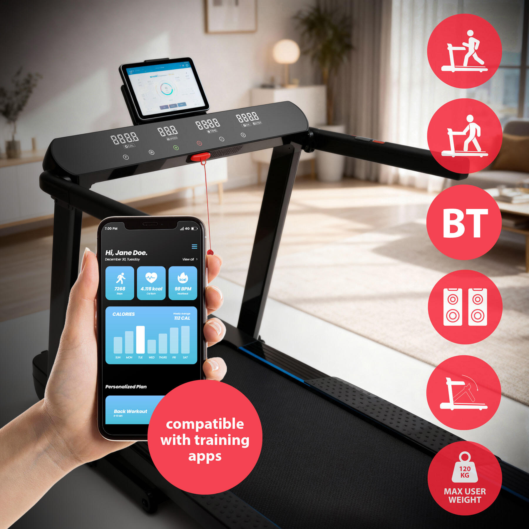 Elektrický běžecký pás ONE Fitness BE9242 2/7