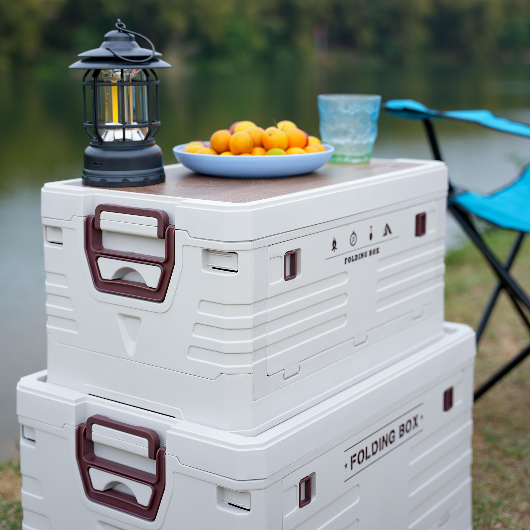 Coffre de camping avec fonction table 2 en 1 pliable 50 L NCB4002 NILS CAMP 5/7