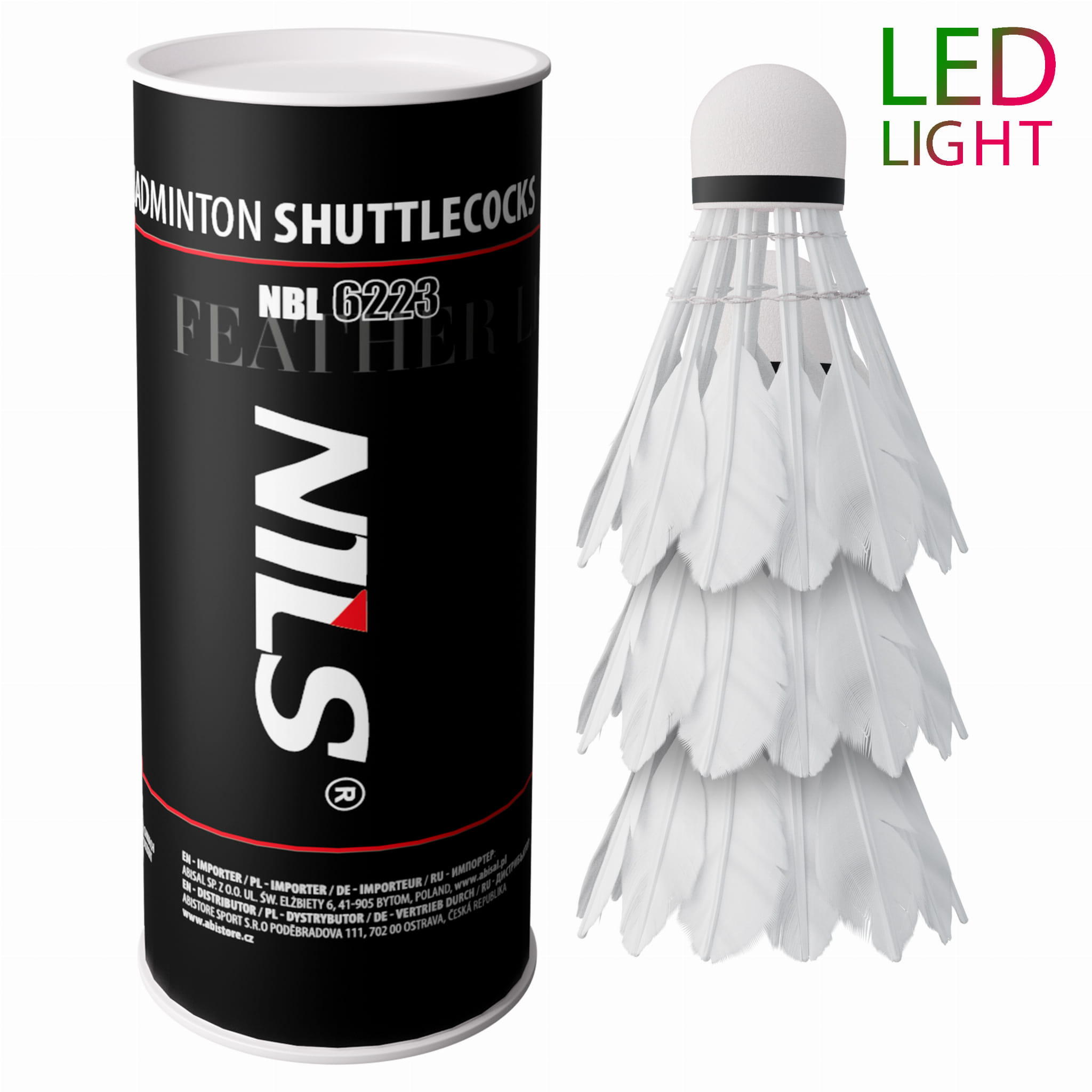 Badmintonové míčky z peří NILS NBL6223 s LED 3/5